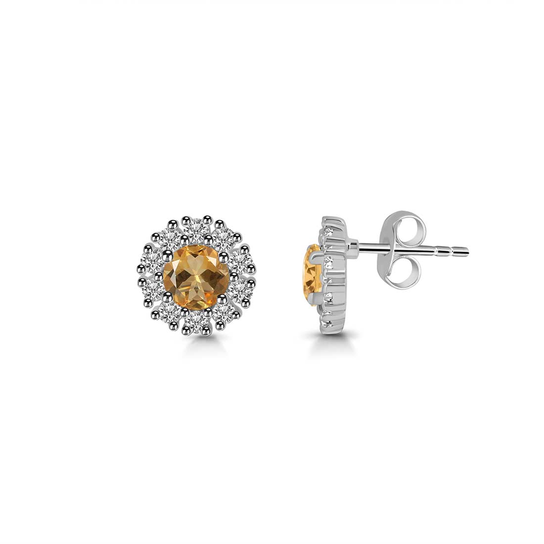 Citrine Stud Earring-(CIT-SE-1268.)